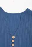Casual Solid Color Distressed Buttons V Neck Sleeveless Dresses