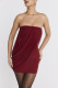 Sexy Solid Color Ruched Mesh Strapless Wrapped Skirt Dresses