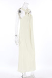 Vacation Solid Color Ruched Halter Sleeveless Dresses
