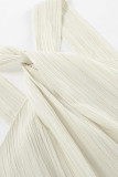 Vacation Solid Color Ruched Halter Sleeveless Dresses
