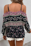 Sexy Flowers Patchwork Contrast Tops