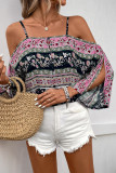Sexy Flowers Patchwork Contrast Tops