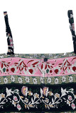 Sexy Flowers Patchwork Contrast Tops