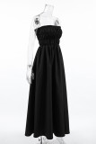 Sexy Solid Color Patchwork Strapless Strapless Dresses