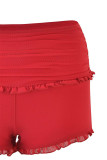 Sexy Solid Color Buckle Strap Design V Neck Sleeveless Two Pieces