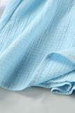 Daily Solid Color Lace Up V Neck A Line Short Sleeve Dress