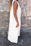 Casual Solid Color Flower Shape U Neck Sling Dresses