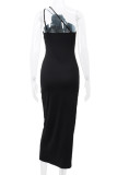 Sexy Solid Color Irregular Flowers Strapless One Step Skirt Dresses