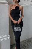 Sexy Solid Color Irregular Flowers Strapless One Step Skirt Dresses