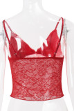 Sexy Solid Color Lace V Neck Tops