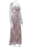 Sexy Solid Color Lace Strap Design Sleeveless Two Pieces