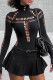 Sexy Solid Color Hollow Out Turtleneck Skinny Bodysuits