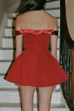 Sexy Party Solid Color Backless Off Shoulder A Line Dresses