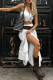 Street Solid Color Flounce Sleeveless Two Pieces