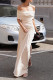 Sexy Solid Color Ruched Off Shoulder Long Dresses