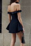Sexy Party Solid Color Backless Off Shoulder A Line Dresses
