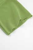 Casual Solid Color Draw String O Neck Short Sleeve Two Pieces