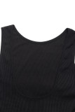 Casual Solid Color Ruched O Neck Bud Dresses