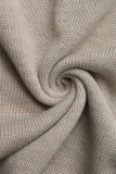Casual Solid Color Weave O Neck Tops