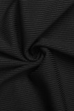 Casual Solid Color Ruched O Neck Bud Dresses