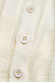 Casual Solid Color Pocket Buttons Square Neck Loose Rompers