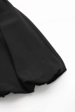 Casual Solid Color Ruched O Neck Bud Dresses