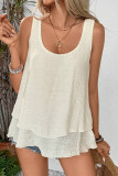 Daily Solid Color Stringy Selvedge O Neck Tops