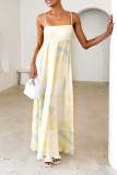 Sexy Floral Print Patchwork Contrast Square Neck Printed Dresses