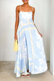 Sexy Floral Print Patchwork Contrast Square Neck Printed Dresses