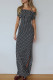 Elegant Polka Dot Backless Contrast Halter One Step Skirt Dresses