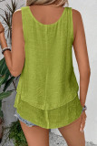 Daily Solid Color Stringy Selvedge O Neck Tops