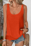 Daily Solid Color Stringy Selvedge O Neck Tops