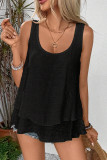 Daily Solid Color Stringy Selvedge O Neck Tops