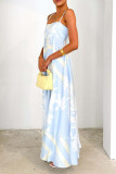 Sexy Floral Print Patchwork Contrast Square Neck Printed Dresses