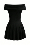 Sexy Solid Color Off Shoulder A Line Dresses