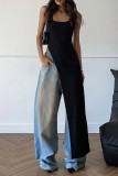 Casual Solid Color Irregular U Neck Tops