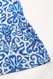 Casual Geometric Print Buttons V Neck Sleeveless Dresses