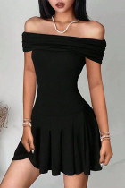 Sexy Solid Color Off Shoulder A Line Dresses