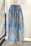 Elegant Floral Print Loose High Waist Type A Full Print Bottoms