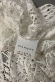 Sexy Solid Color Lace Slit Sloping Shoulder Long Dresses