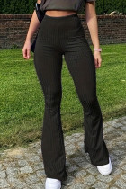 Casual Stripe Patchwork Skinny High Waist Patchwork Bottoms