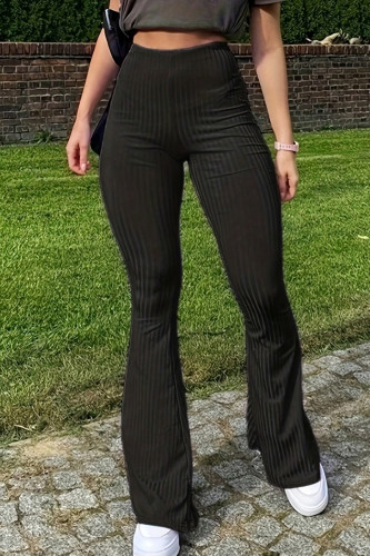 Casual Stripe Patchwork Skinny High Waist Patchwork Bottoms