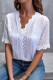 Casual Solid Color Lace V Neck Tops