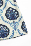 Casual National Totem Print Flounce V Neck A Line Dresses