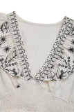 Vacation Floral Print Flounce V Neck Waist Skirt Dresses