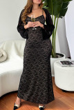Elegant Solid Color Lace Strap Design V Neck Sleeveless Two Pieces