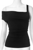 Sexy Solid Color Irregular Off Shoulder Tops