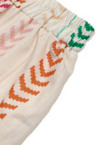 Bohemian Geometric Print Lace Up Flounce Loose High Waist Type A Patchwork Bottoms