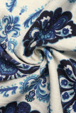 Casual National Totem Print Flounce V Neck A Line Dresses