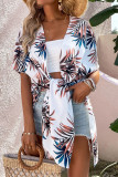 Vacation Floral Print Knotted Swimwears Cover Up